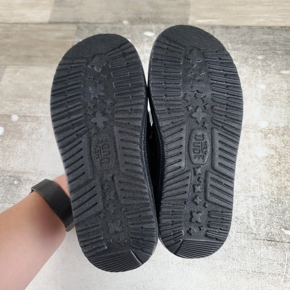 Hey Dude Wendy Funk Mono Sequin Kids Loafer Shoes Sz 13 C13 Black Round Toe